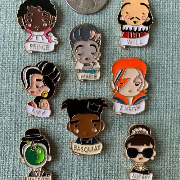 Brand new FAMOUS ICON collection enamel pins - Picture 1 of 8